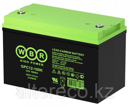 Карбоновый аккумулятор WBR GPC12-100K (12В, 100Ач) - фото 1 - id-p91552500