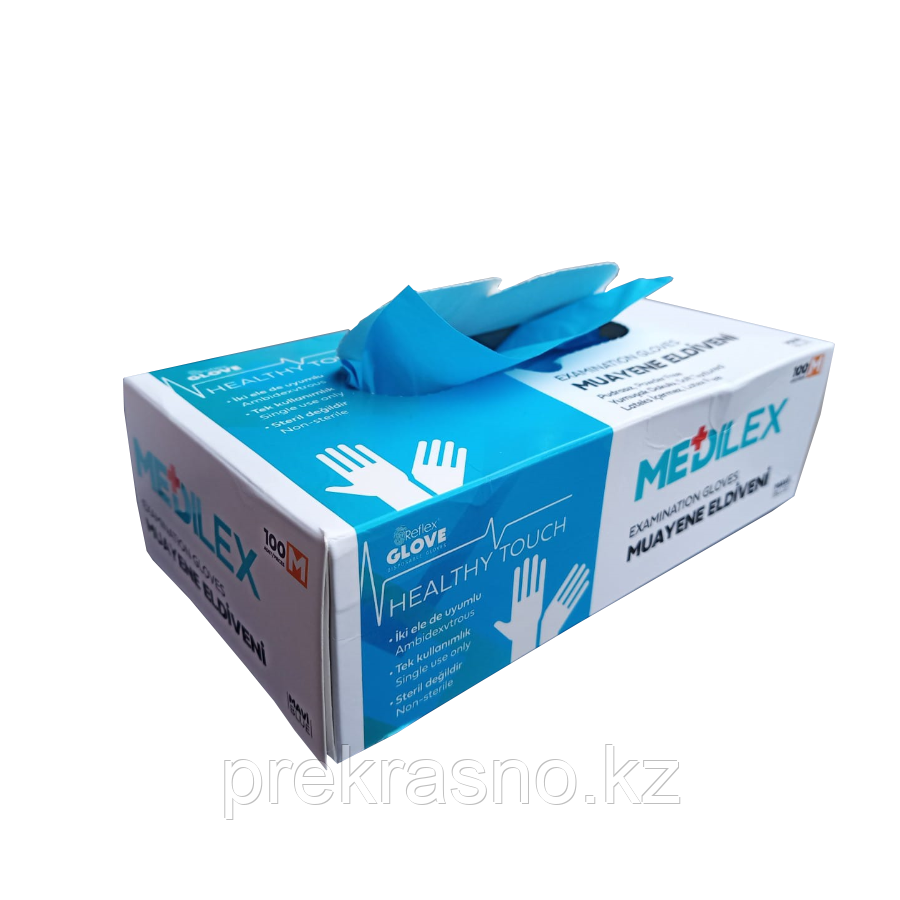 Перчатки М 100шт голубые эластомер Medilex