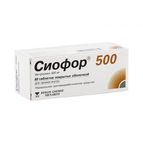 Сиофор 500 мг №60 табл. - фото 1 - id-p85184244