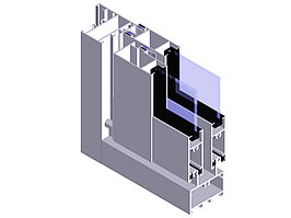 Светопрозрачная стеклянная раздвижная фасадная система РС45