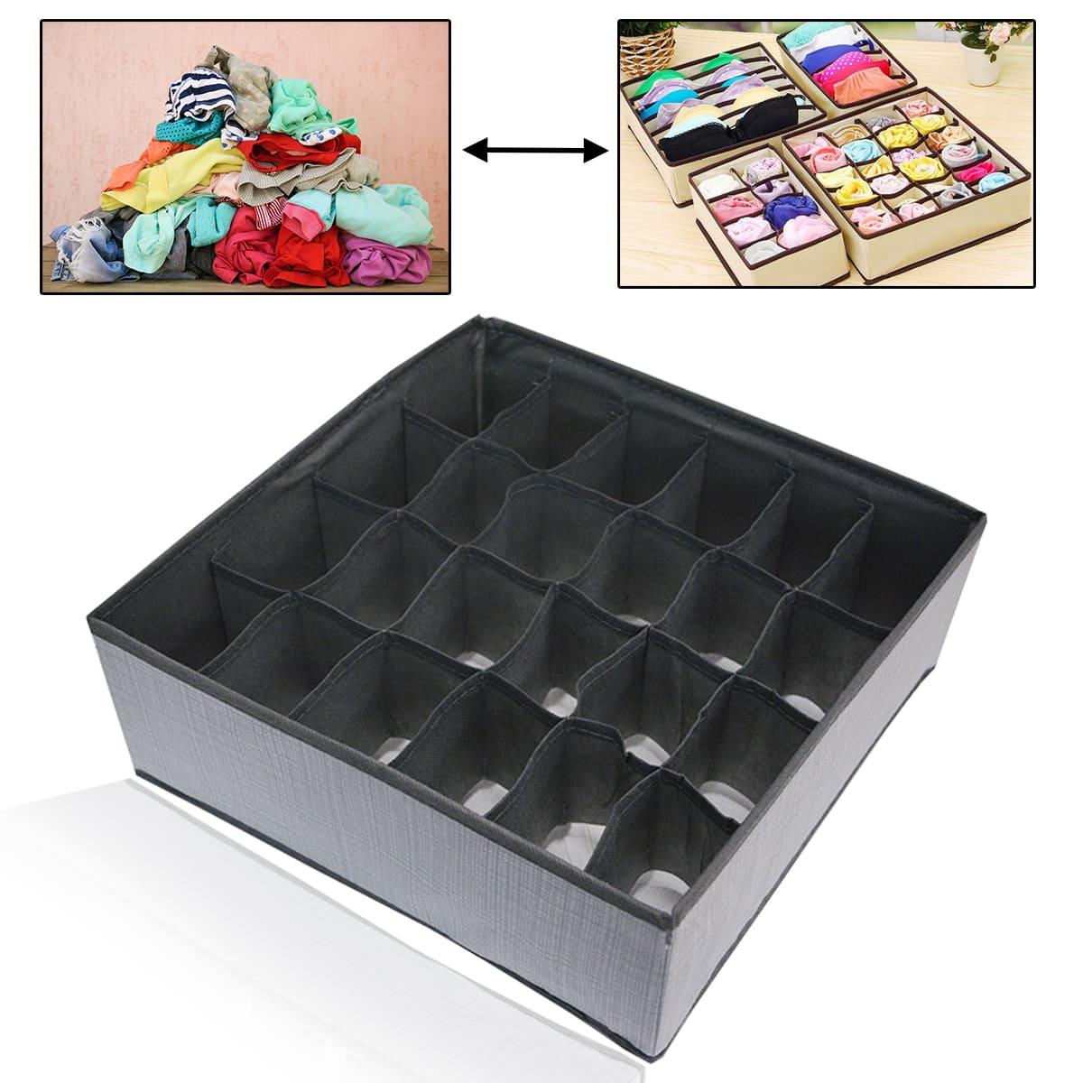 Органайзер для хранения вещей 24 кармана 32 на 32 на 12 см серый