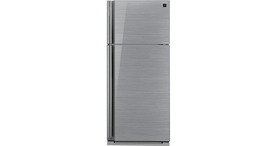 Холодильник Sharp SJXP59PGSL с верхним расположением морозильной камеры, silver/glass