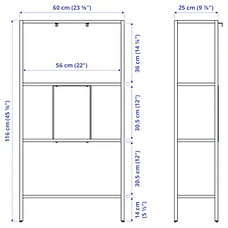Стеллаж, БАГГЕБО, металлический/белый 60x25x116 см ИКЕА, IKEA, фото 5