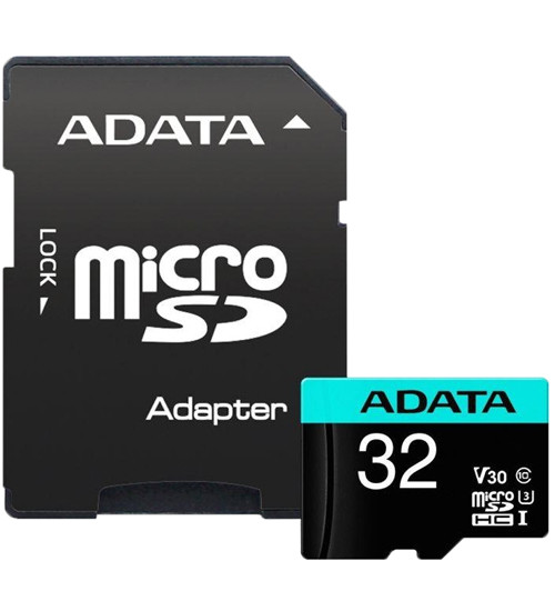 MemoryCard microSDHC 32GB, ADATA AUSDH32GUI3V30SA2-RA1, Class 10, + adapter SD - фото 1 - id-p92585805