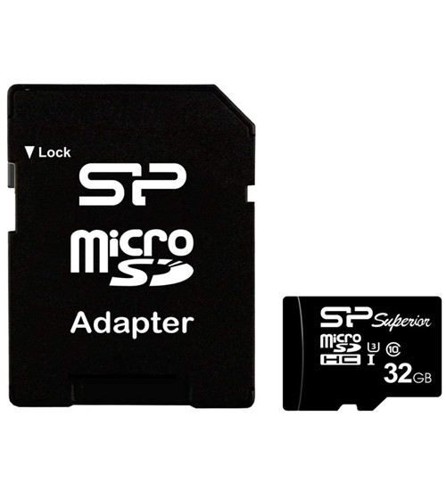 MemoryCard microSDHC 32GB, Silicon Power SP032GBSTHDU1V10SP, Class 10, +adapter - фото 1 - id-p92589354