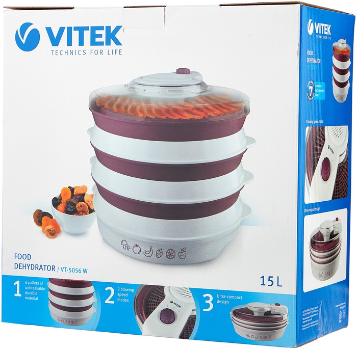 Сушилка для овощей и фруктов Vitek VT- 5056 белый - фото 4 - id-p92590094