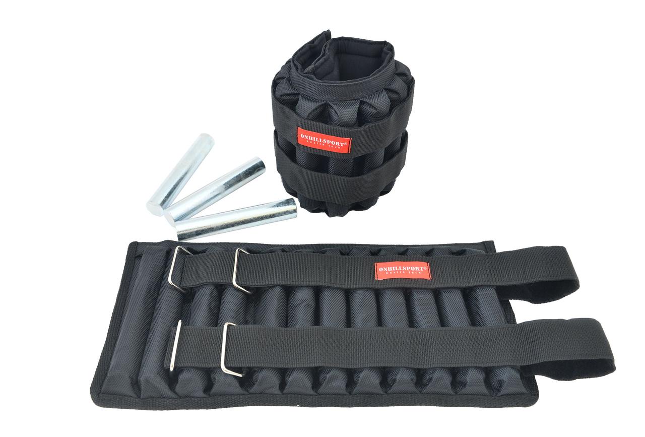 Утяжелители для ног и рук 2x6 кг, черный (металл, 24x500 г)