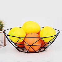 Миска для фруктов металлическая корзинка геометрической формы черная
