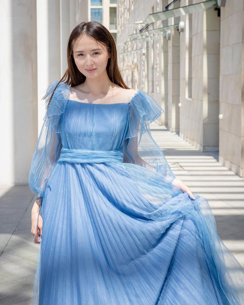 Капроновое платье голубое (вечернее, Hanym) - фото 3 - id-p92597337