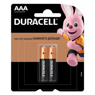 Батарейки Duracell мизинчиковые AAA LR03/MN2400, 1.5 V, 2 шт./уп - фото 1 - id-p92599272