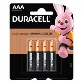 Батарейки Duracell мизинчиковые AAA LR03/MN2400,1.5 V, 4 шт./уп
