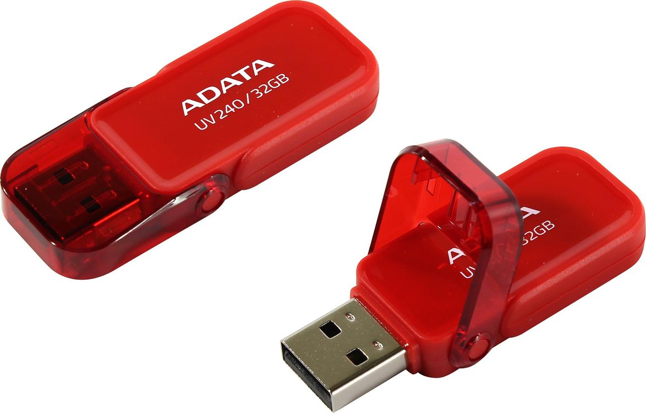 USB flash 32GB ADATA UV240, AUV240-32G-RRD красный