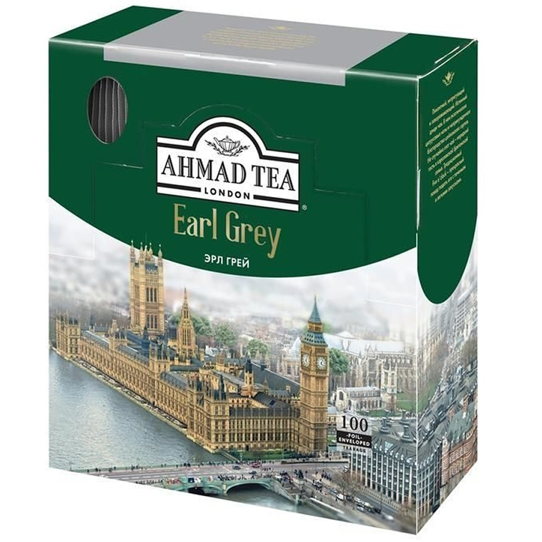 Чай Ahmad Earl Grey, черный с бергамотом, 100 пакетиков