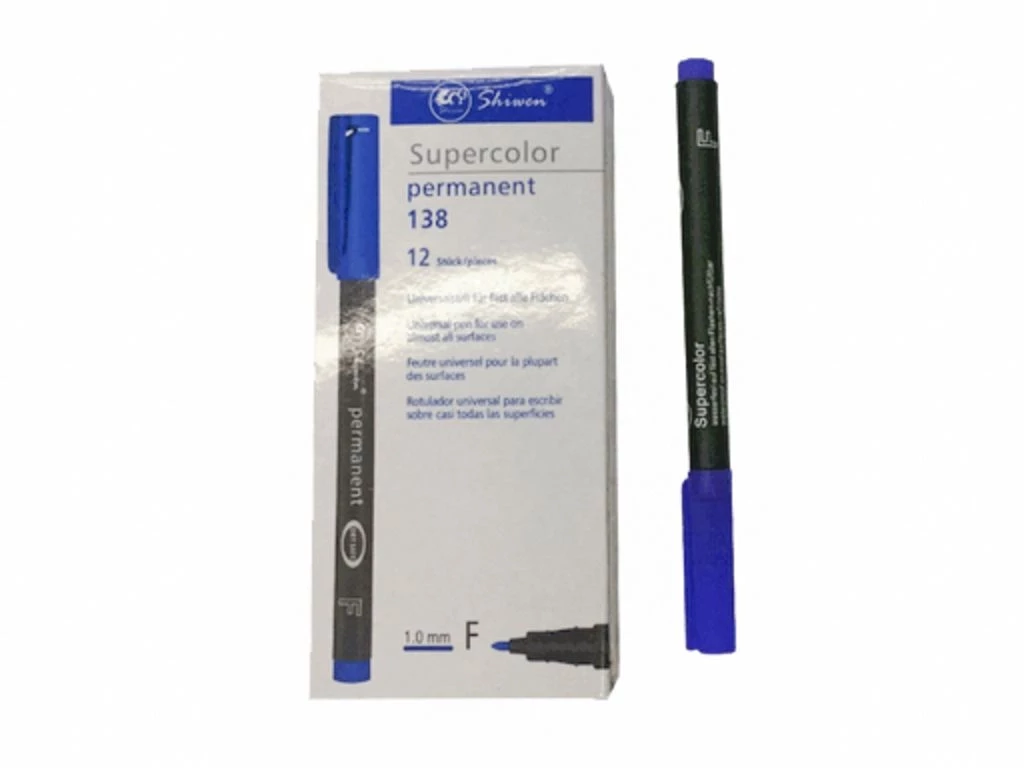 Маркер для CD/DVD Supercolor, 1 мм, синий