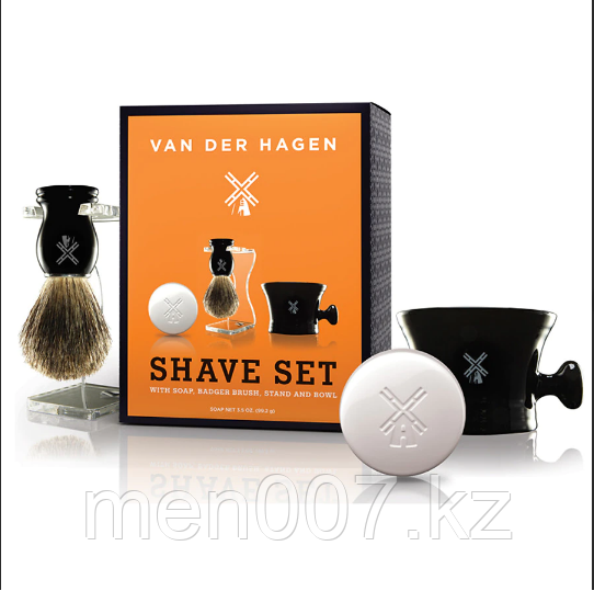 Van Der Hagen, Luxury Shave Set (набор для бритья: мыло, помазок, подставка и чаша для бритья)