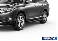 Пороги на Toyota Highlander 2011-2013 "Premium-Black"