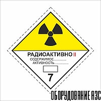 Знак "Класс 7. Категория II Радиоактивные вещества"