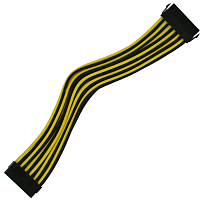 Удлинитель Nanoxia 24-pin ATX, 30см, черный-желтый - фото 3 - id-p92642285