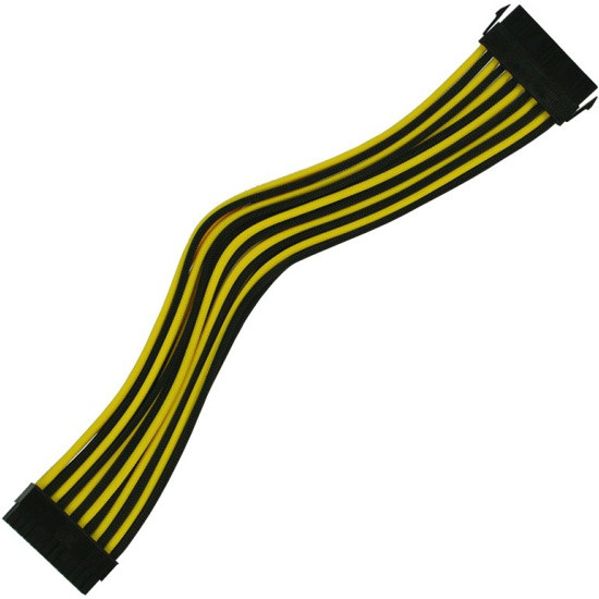 Удлинитель Nanoxia 24-pin ATX, 30см, черный-желтый