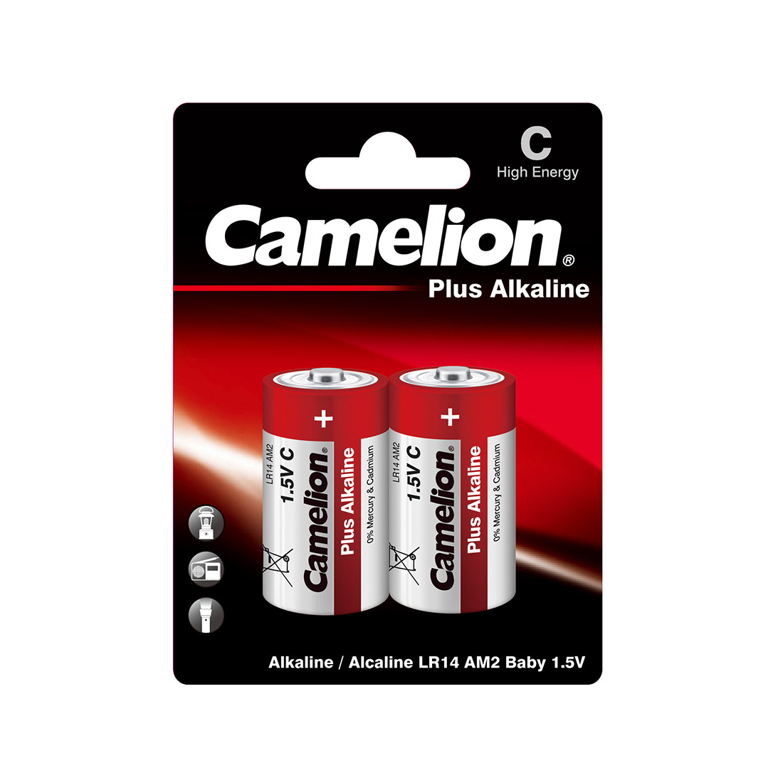 Батарейка CAMELION Plus Alkaline LR14-BP2 2 шт. в блистере - фото 1 - id-p92648715