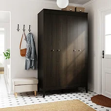 Гардероб ИДАНЭС  темно-коричневый морилка121x211 см, ИКЕА, IKEA, фото 2