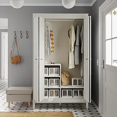 Гардероб ИДАНЭС белый морилка121x211 см, ИКЕА, IKEA, фото 3