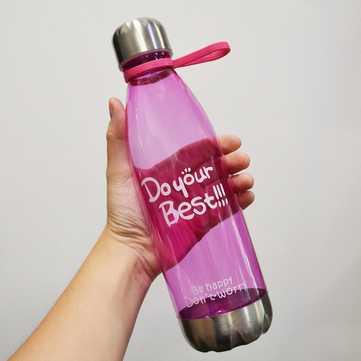 Бутылочка пластиковая с резиновой ручкой для напитков do your best 700 мл розовая
