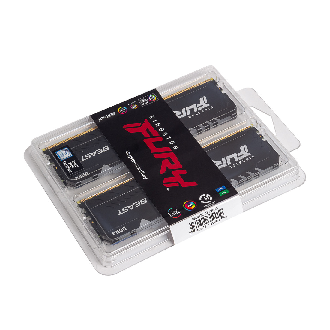 Комплект модулей памяти Kingston FURY Beast RGB KF432C16BBAK2/16 DDR4 16GB (Kit 2x8GB) 3200MHz - фото 3 - id-p92692780
