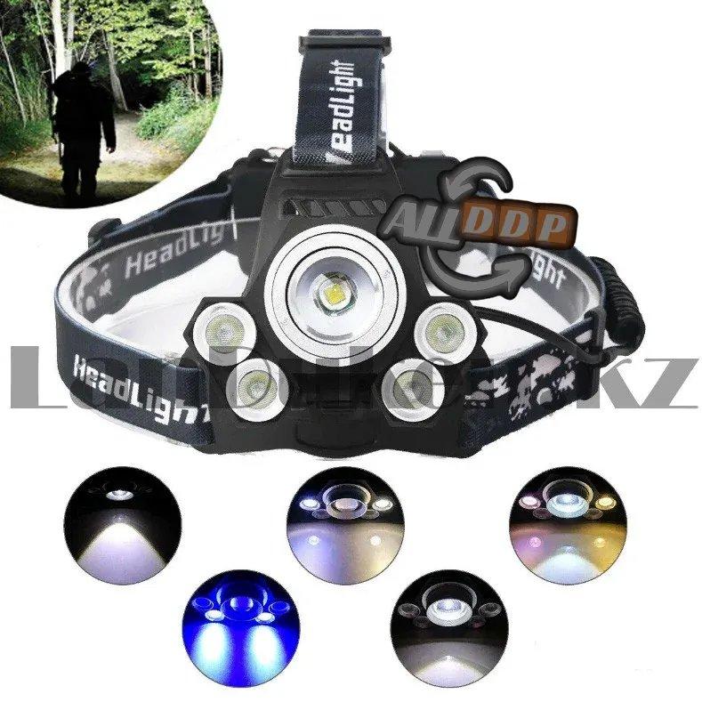 Налобный фонарик светодиодный аккумуляторный водонепроницаемый Rechargeable Headlamp TD-815S-T6
