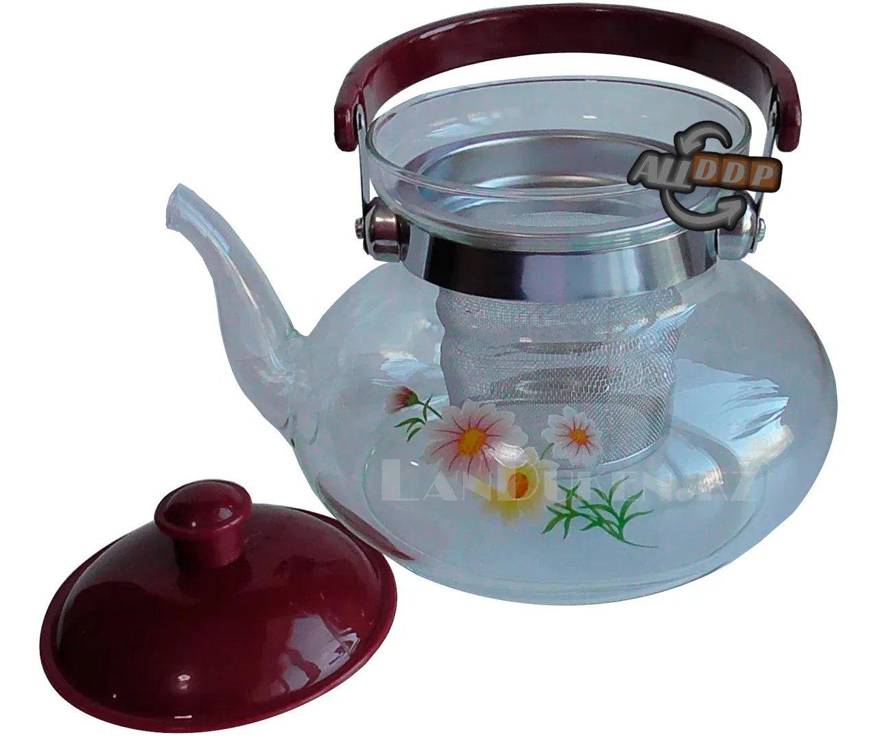 Заварочный стеклянный чайник для чая и кофе 700 ml (Cofee and tea), заварной чайник, чайник для плиты