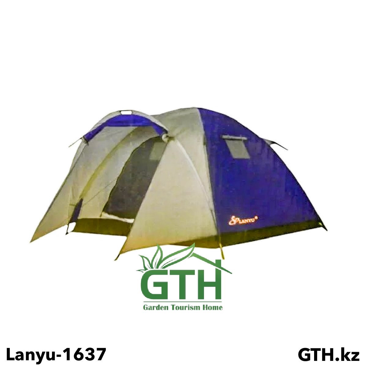Трехместная туристическая палатка Lanyu-1637. Двухслойная, швы проклеены .