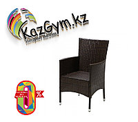 Кресло-стул плетенный из ротанга с подушками (коричневый), фото 1