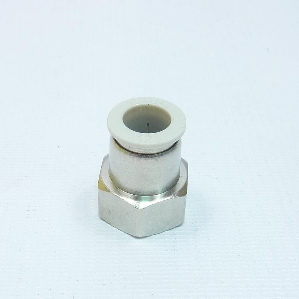Фитинг для пневмошланга. Мама. Никель. 12х8, резьба 1/2", фото 1