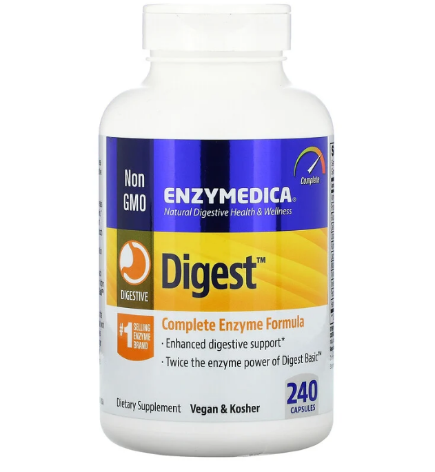 Enzymedica, Digest, полная формула ферментов, 240 капсул