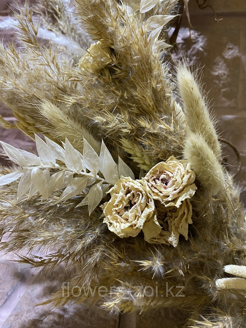 Венок для декора из сухоцветов ,основа натуральная лоза, диаметр 25 см - фото 3 - id-p92710491
