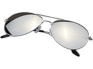 Солнечные очки Aviator с цветными зеркальными линзами, серебристый, фото 3