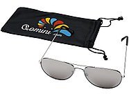 Солнечные очки Aviator с цветными зеркальными линзами, серебристый, фото 5