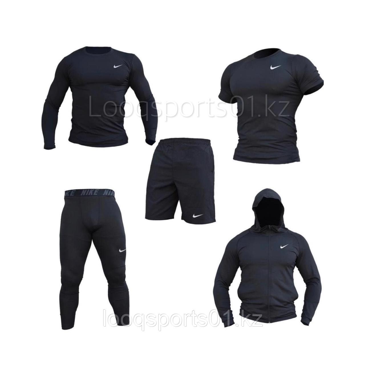 Компрессионный комплект, одеждадля спорта Рашгард 5в1 Nike