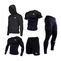 Компрессионный комплект, одежда для спорта Рашгард 5в1 Adidas