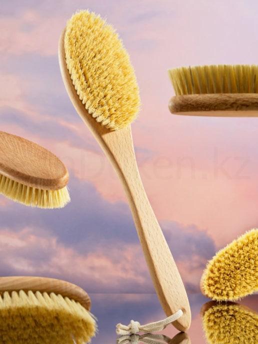 Щетка массажная из натурального кактуса деревянная 39 см