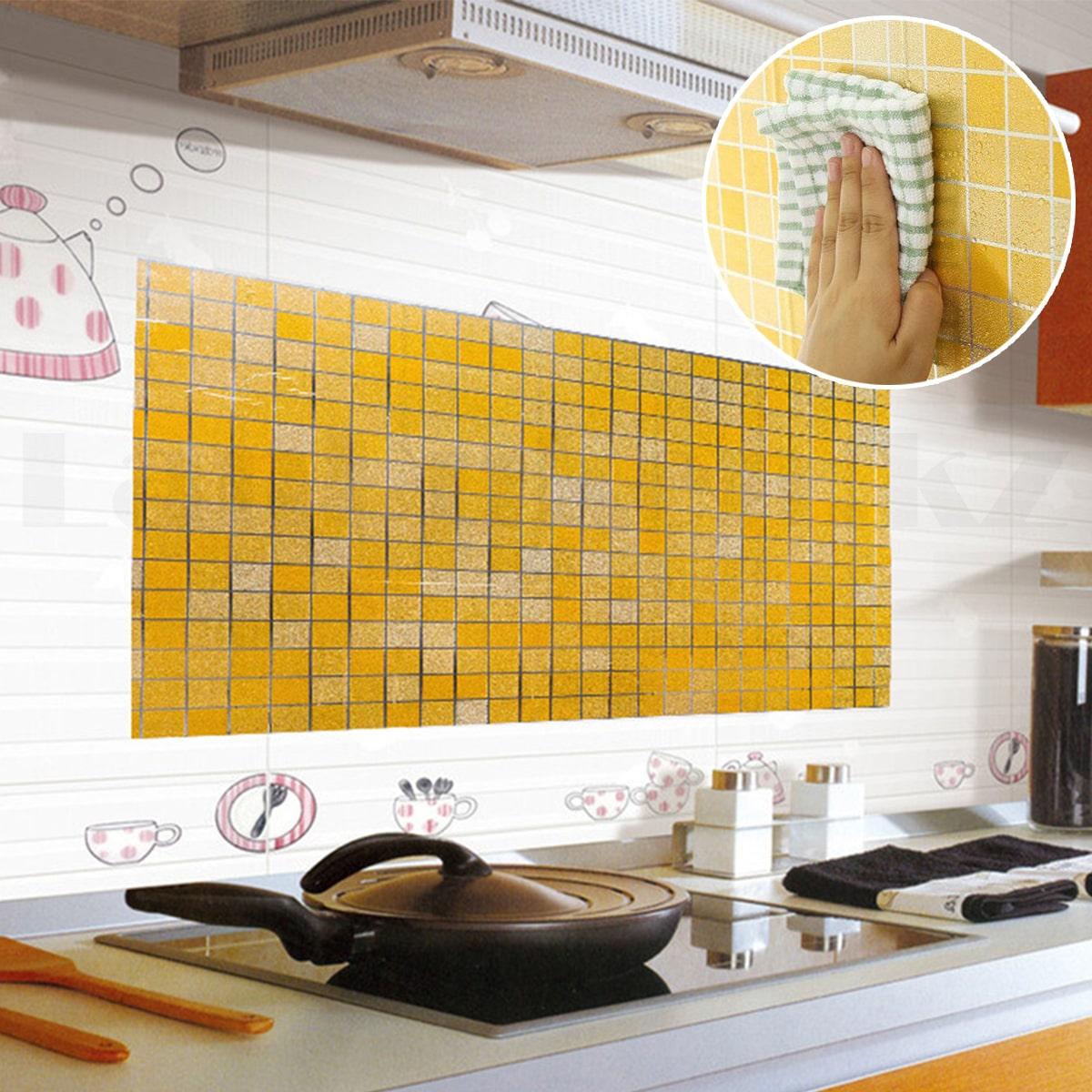 Кухонная наклейка на кафельную плитку 90х60 в желтых оттенках