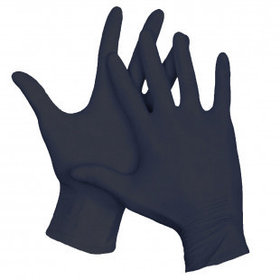 Перчатки нитриловые, неопудренные, нестерильные, размер L, черные, 100 шт/упак