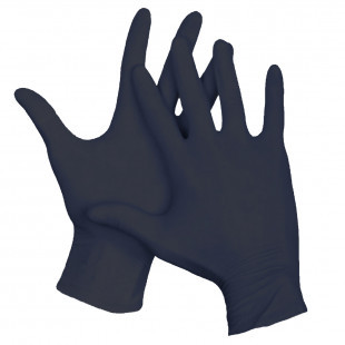 Перчатки нитриловые, неопудренные, нестерильные, размер L, черные, 100 шт/упак - фото 1 - id-p91531478