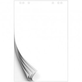 Блок бумаги для флипчарта OfficeSpace, размер 675*980 мм, 10 листов, белый, перфорация на отрыв