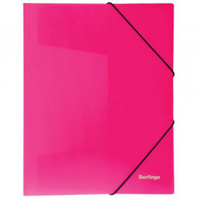 Папка Berlingo Neon, А4 формат, 500 мкм, на резинке, неоново-розовая