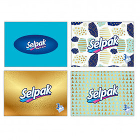Салфетки Selpak "Classic", 3-х слойные, 70 шт., размер листа 21,5*16,5 см, в картонном боксе, белые