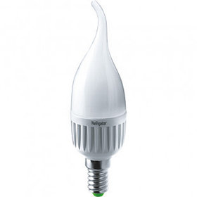 Лампа светодиодная Navigator NLL-FC, 7 Вт, 6500К, холодный белый свет, E14, форма свеча на ветру
