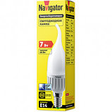 Лампа светодиодная Navigator NLL-FC, 7 Вт, 6500К, холодный белый свет, E14, форма свеча на ветру, фото 2