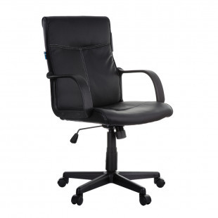 Кресло для персонала Helmi HL-M03 "Referent", экокожа, черное - фото 1 - id-p91527640