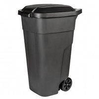 Бак пластиковый мусорный PlastTeam, 110 л, 515*545*840 мм, с крышкой, черный